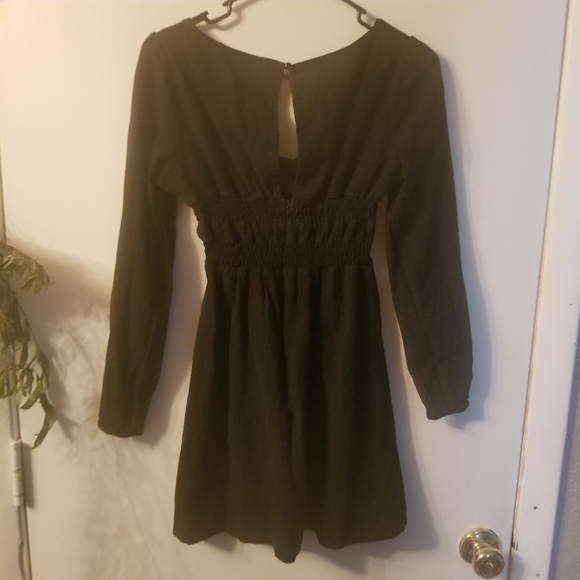Nasty Gal Collection 100% Cotton Long Sleeve Dress with Ruched Middle - Picture 4 of 7